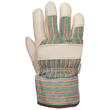 Fleece Lined Cowhide/Cotton Gloves - 3019