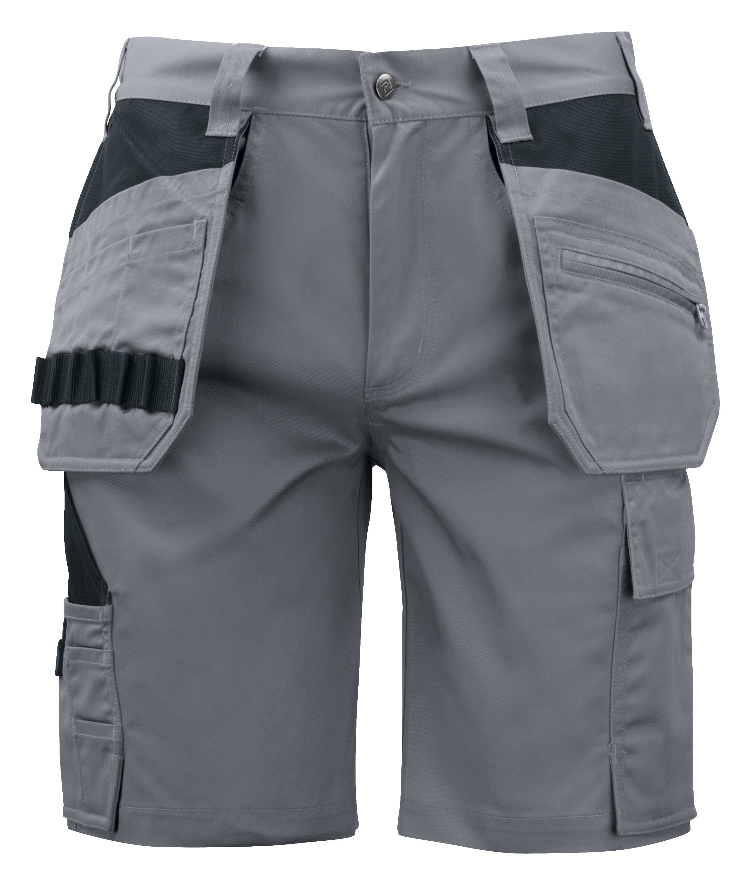 Multi-Pocket Shorts, Poly-Cotton Blend, Grey