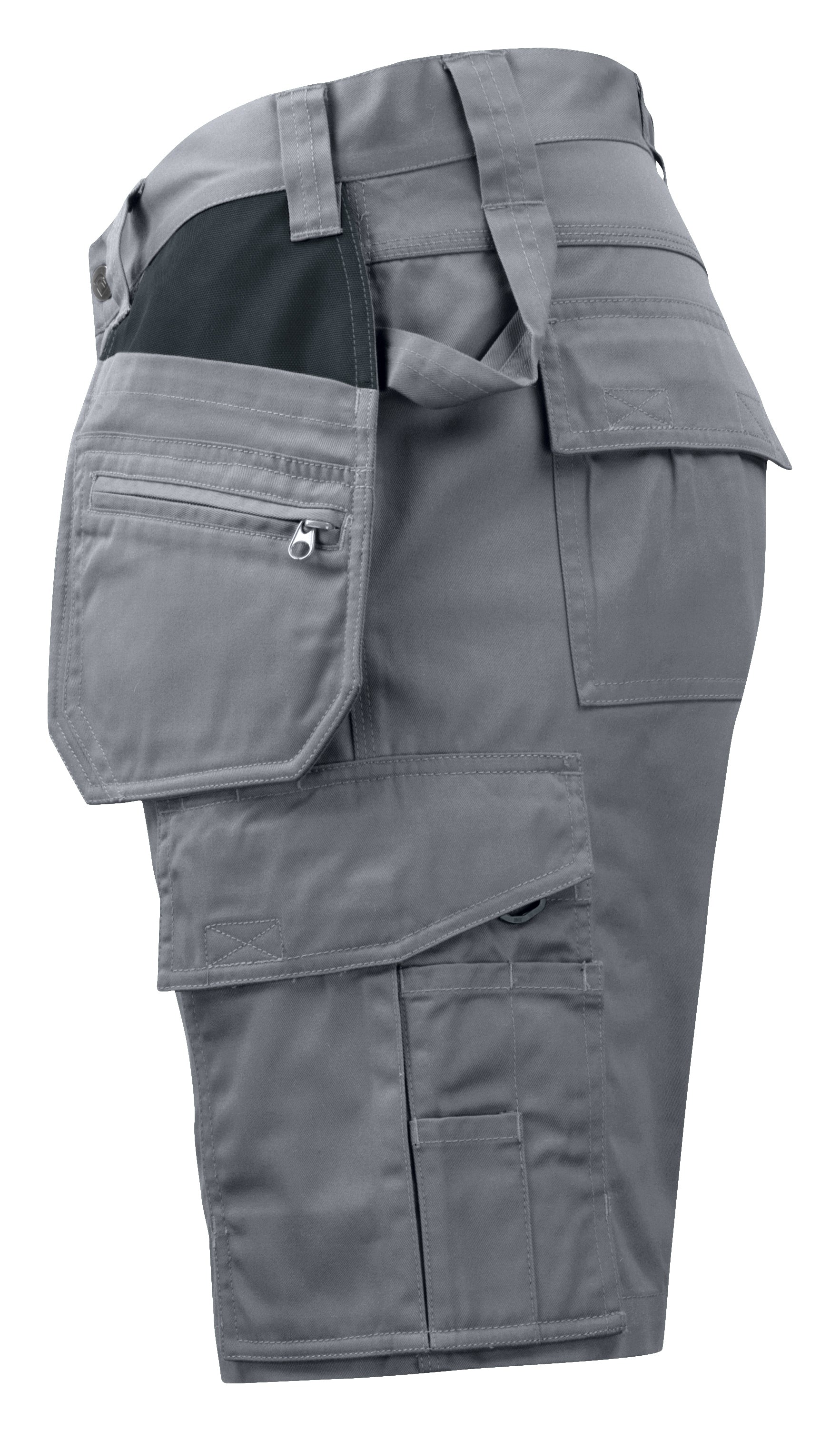 Multi-Pocket Shorts, Poly-Cotton Blend, Grey